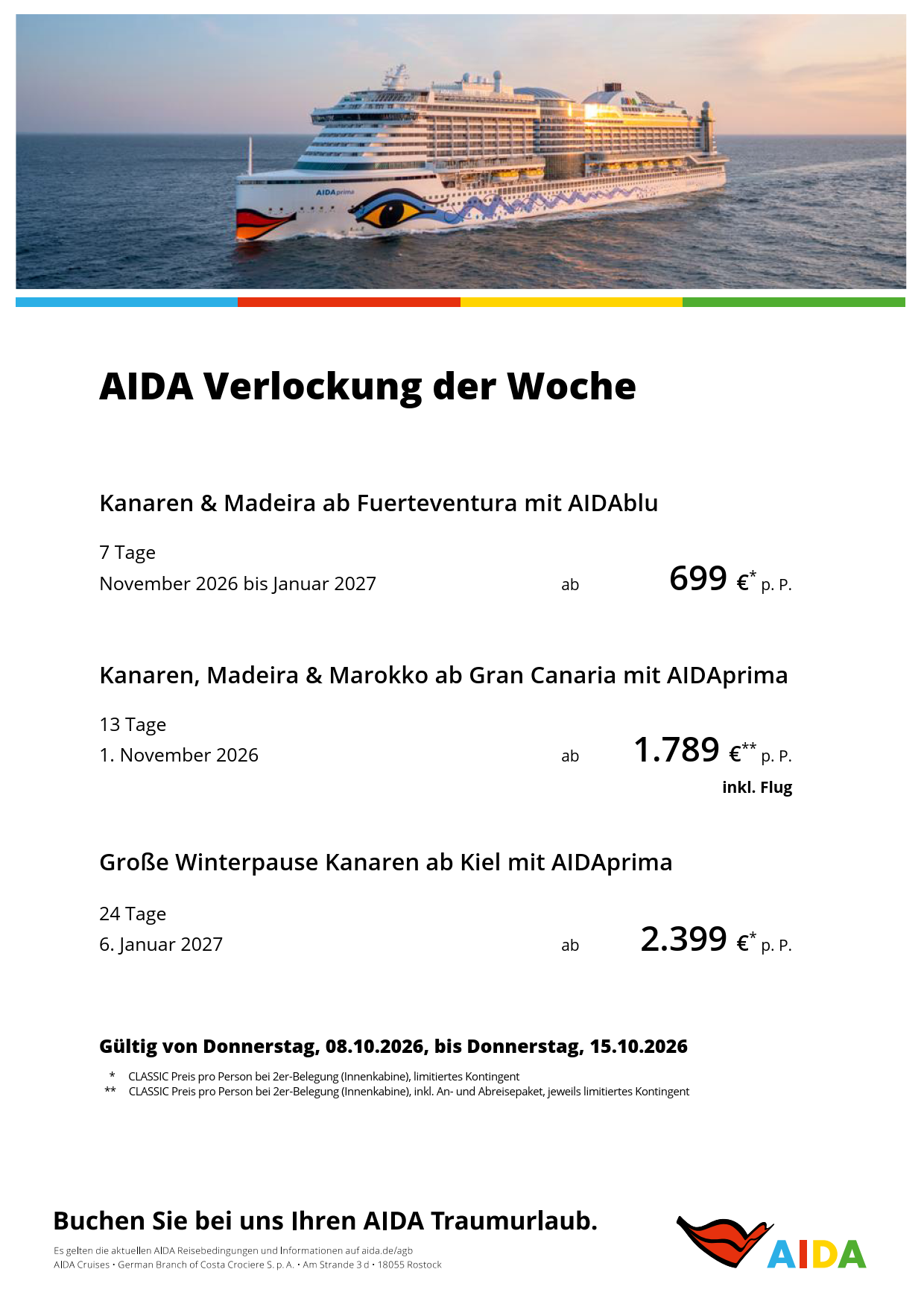 AIDA Verlockung der Woche
